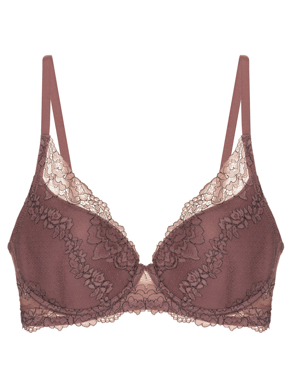 Sutiã Demi Push-Up Embrace Lace PRETO - Lingeries perfeitas para você!